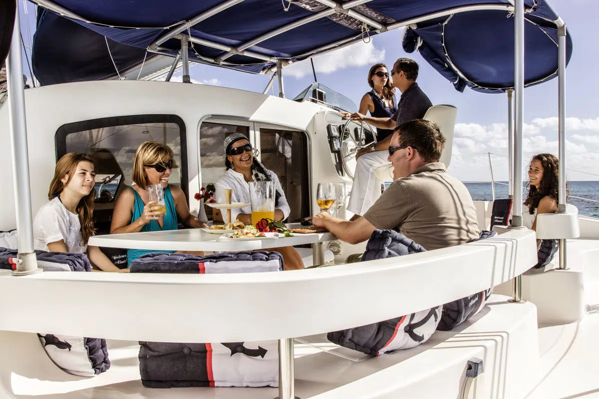 Our Moana catamaran rental tours from Cancun to Isla Mujeres